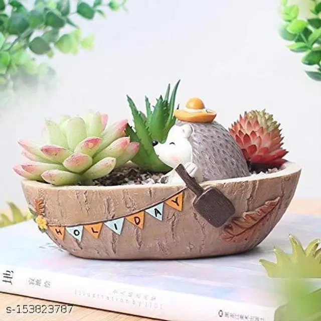 Terracotta Decorative Cute Plant Holder for Home Decor, Multicolor