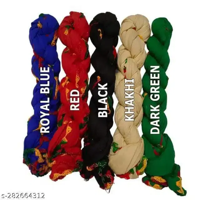 Dupatta for Women, Pack of 5 (Multicolor, 2 m)