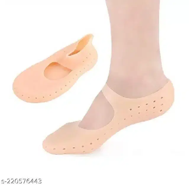 Moisturizing Silicon Gel Socks, Beige