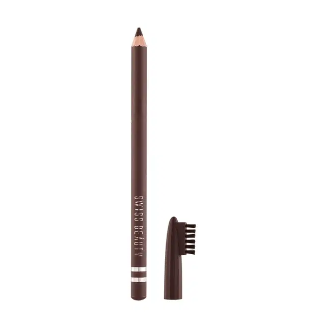 Swiss Beauty Waterproof Eyebrow Pencil With Brush, Shade- 02 Dark Brown, 1.5 g