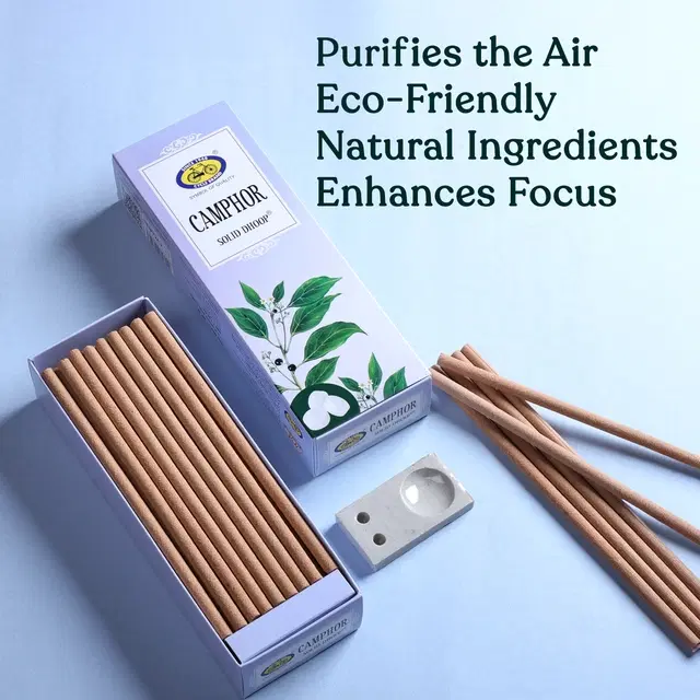 Cycle Pure Camphor Bambooless Solid Dhoop Stick, 6 Inch, 50 Sticks Pack