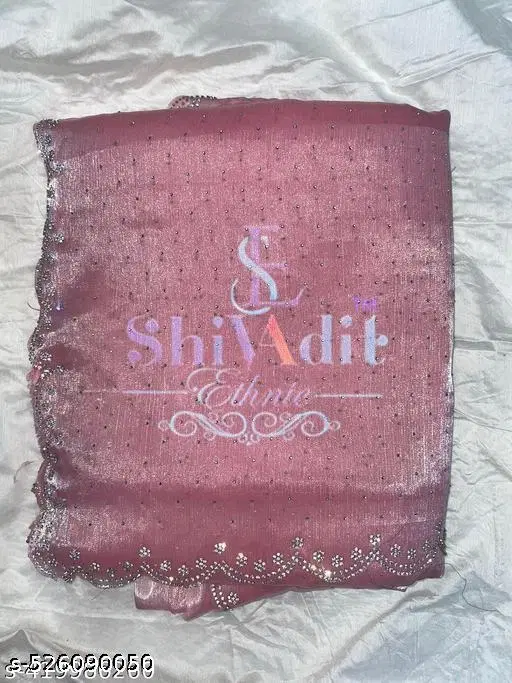 Jimmy Choo Solid Saree For Women, Pink