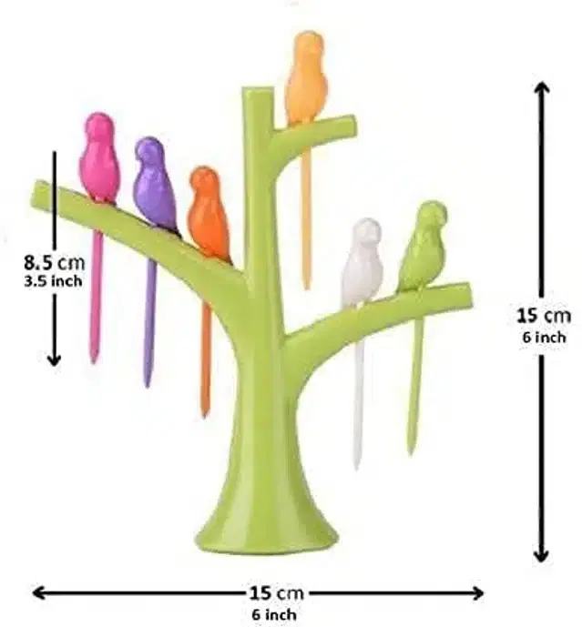 Bird Shaped fork with Tree, Multicolor