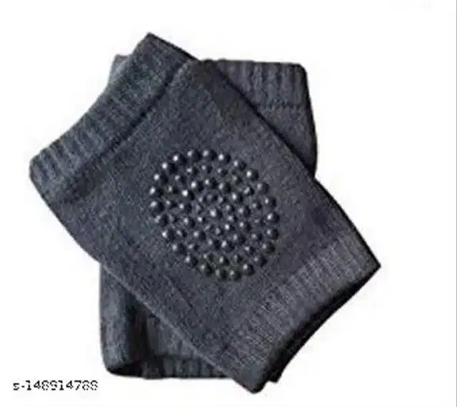 Cotton Anti-Slip Knee Protector Pads for Infants, Black