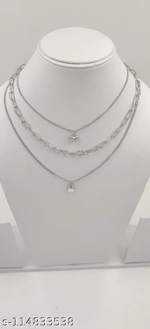 Trendy Minimal Triple Layer Necklace for Women And Girls