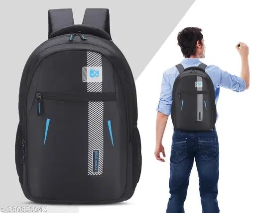 Polyester Backpack for Men & Women, Black