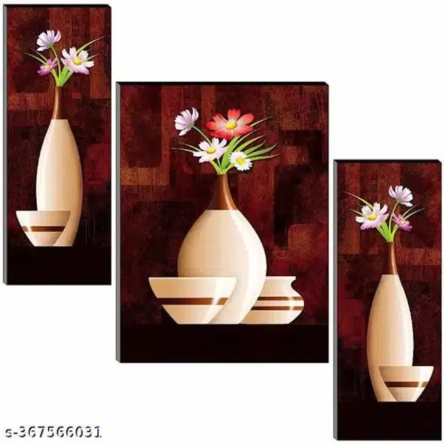 MDF Wooden UV Coated Digital Painitings, Multicolor, 12x18 inches, Pack of 3