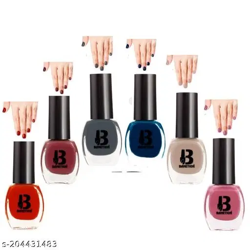 Banetion Matte Nail Polish, Multicolor, Pack of 6