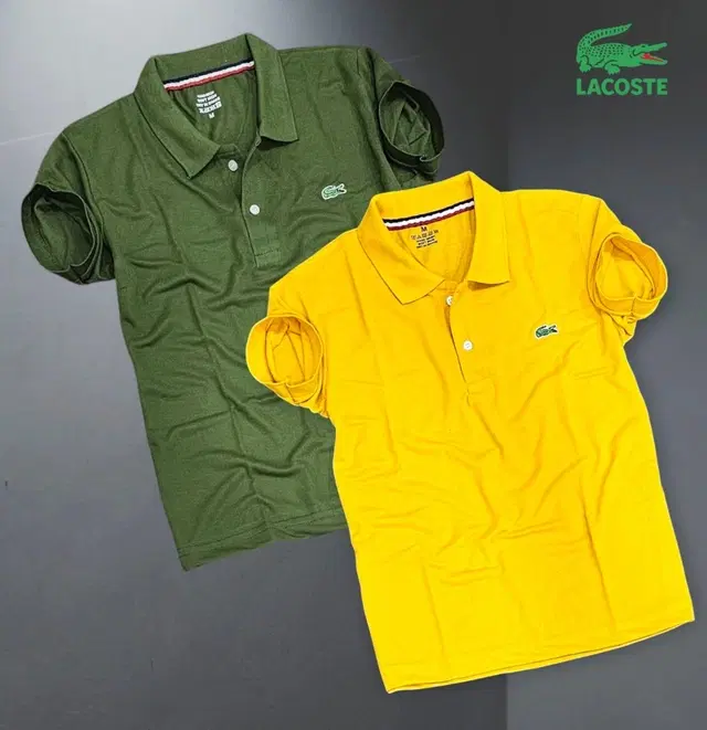 Polo Neck Solid T-Shirts for Men, Pack of 2 (Green & Yellow, XXL)
