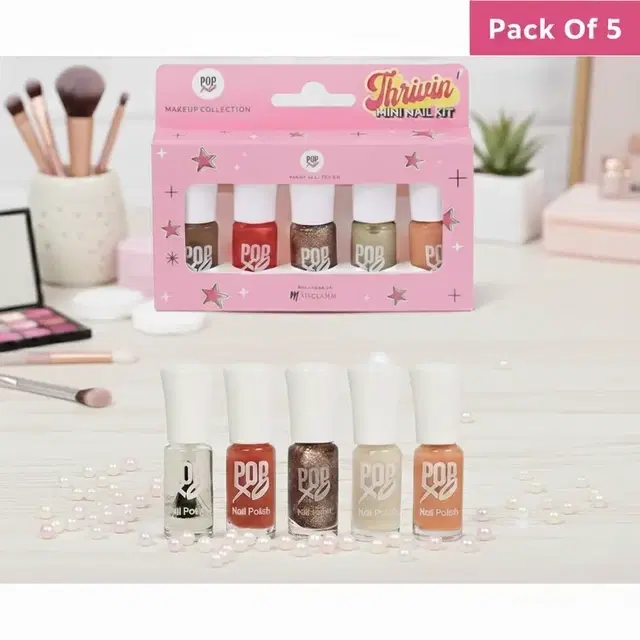 MyGlamm POPxo Thrivin Mini Nail Paint (Pack Of 5) (15ml)