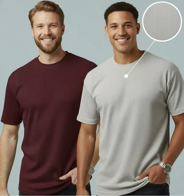 Polyester Round Neck T-shirt for Men, Multicolour, Pack of 2 (XL)