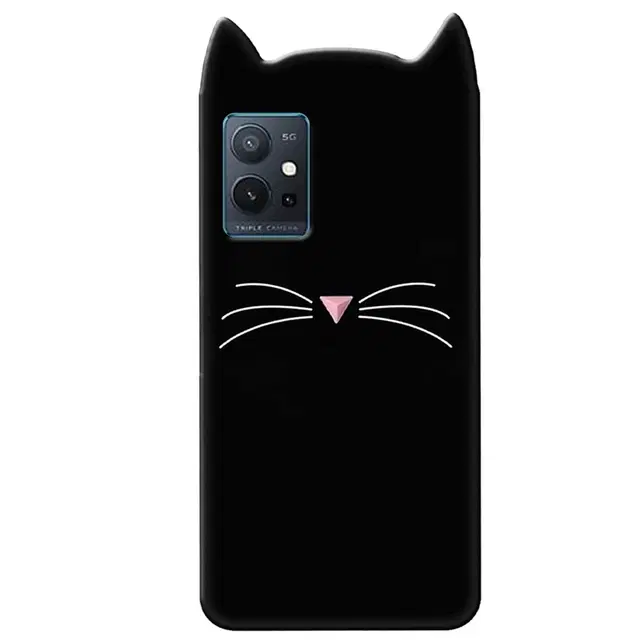 Silicone Mobile Back Cover for IQOO i2127 / IQOO_Z6 5G (Black)