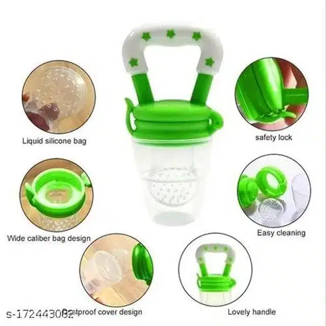 Silicone Nibbler for Infants, White & Green