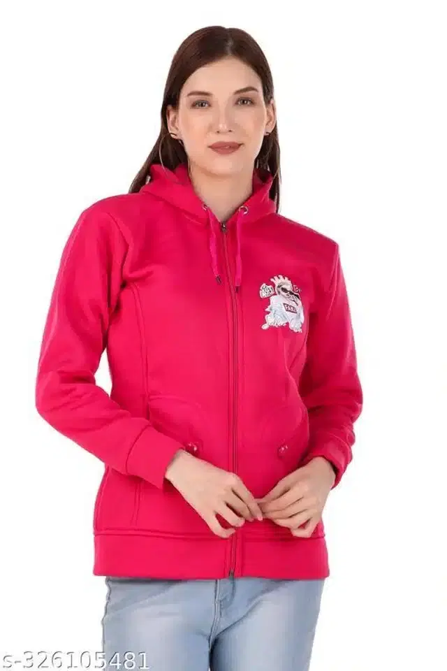 Polyester Sweater for Women (Pink, M)