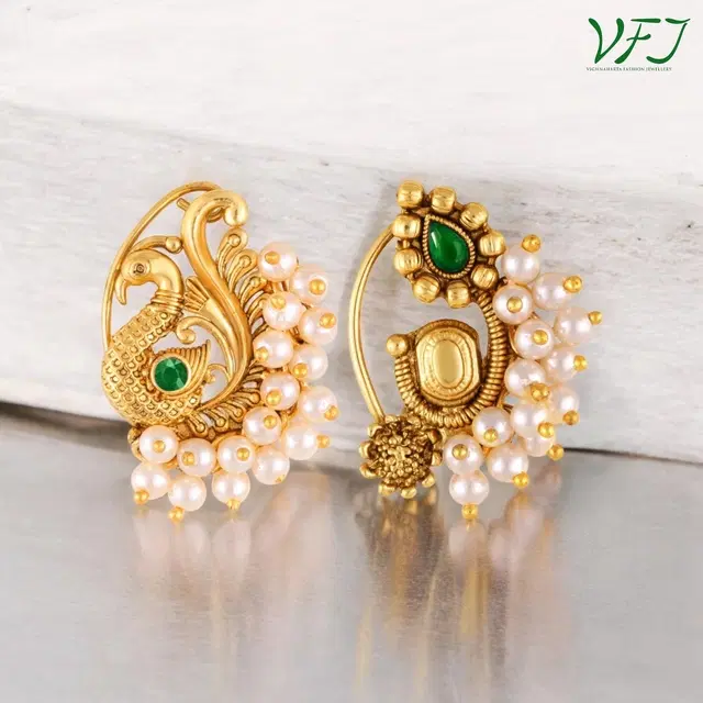 Alloy Nath Nosepins for Women, Pack of 2 (Multicolor)