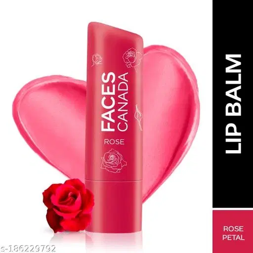 Faces Canada Color Lip Balm Rose Petal 03, 4.5 g | Red Tint | 12hr Moisture | Spf 15 | Shea Butter, Vitamin C & E Enriched | Hydrating & Nourishing For Dry Chapped Lips | Softens Lips