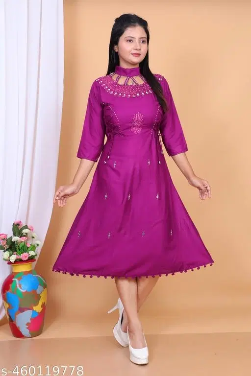 Stylish Neck One Piece for Women (Pink, XS)