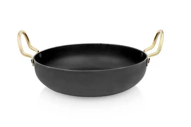 BRODEES Iron Kadahi 20 Cm Dia Flat Bottom Kadhai 20 cm diameter, 1.5 L capacity, Iron, A-10