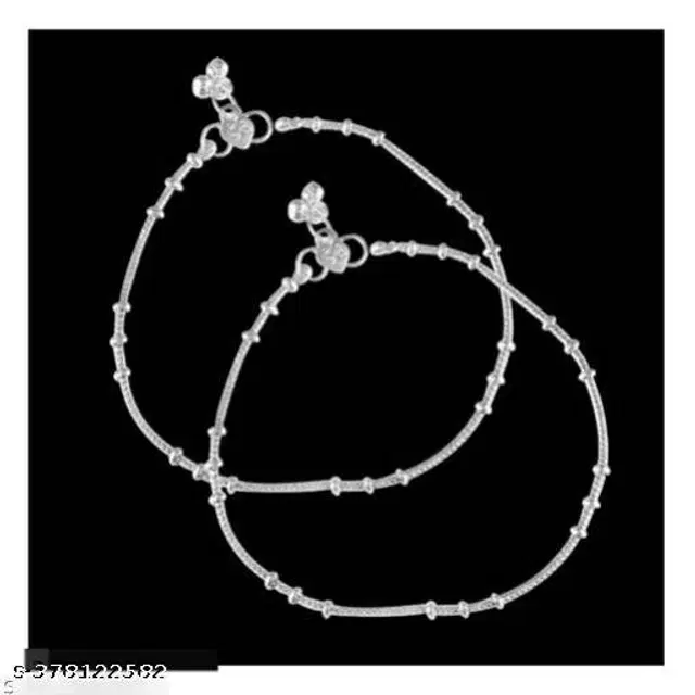 German Silver Anklet for Women, Set of 1 (Silver)