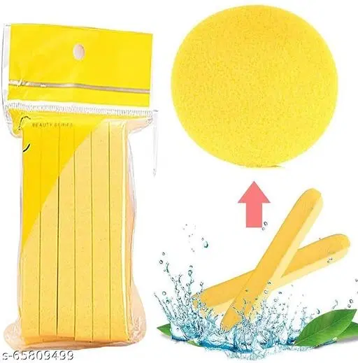 Silicone Makeup Removal Sponges, Yellow, Pack of 12