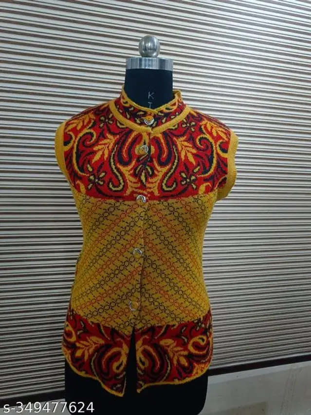 Woolen Sweater for Women (Mustard, M)