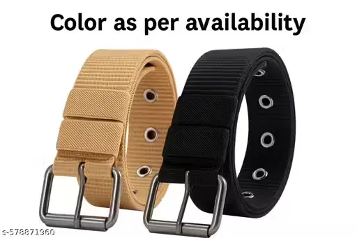 Nylon Belt for Men ,Assorted, Pack of 2 (Free Size)