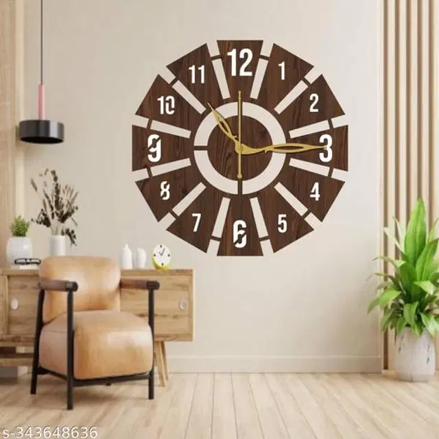 Wooden Wall Clock, Brown