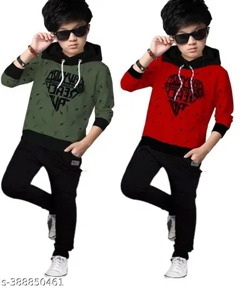 Cotton Clothing Set for Boys, Multicolour, Pack of 2 (4-5 Years)