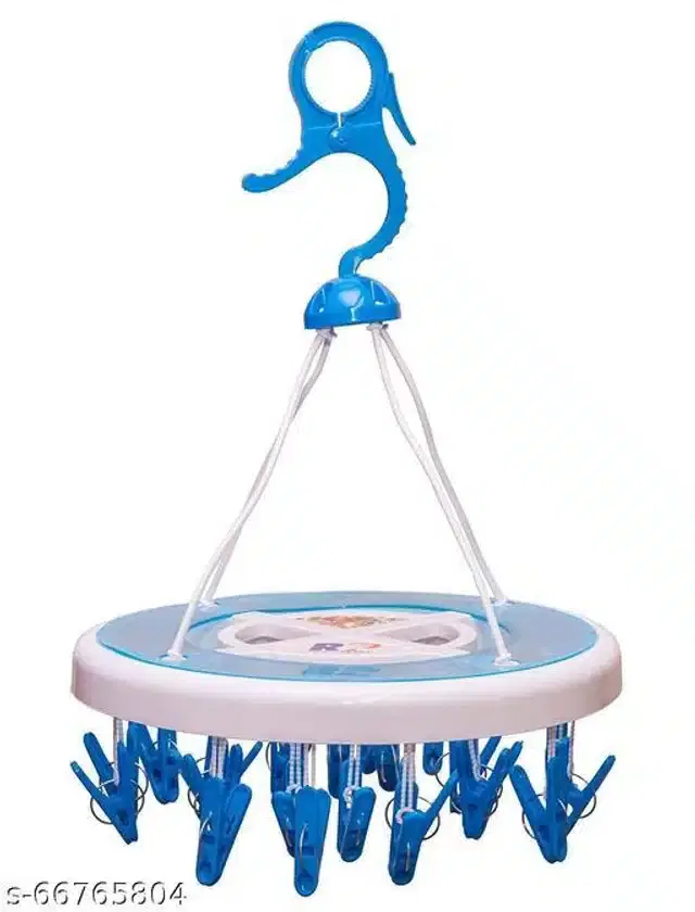 Drying Clothes Hanging Rack with 24 Clip, Blue