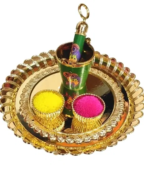 Radha Krishna Printed Bucket Pickari – For Laddu Gopal Ji Holi Celebration