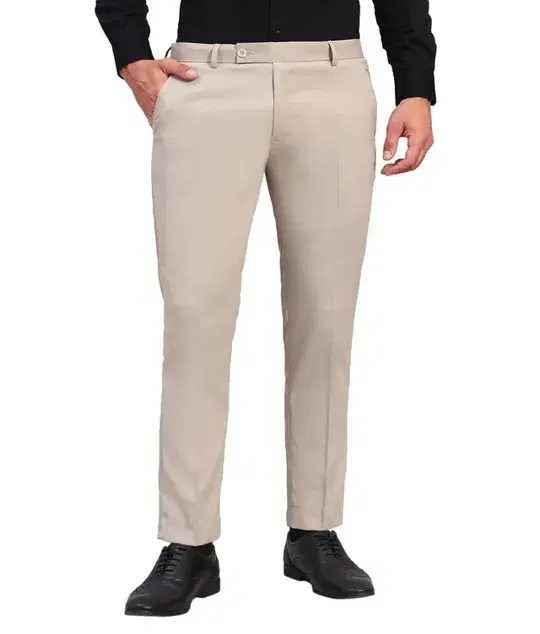 Slim Fit Trousers for Men, Beige (34)