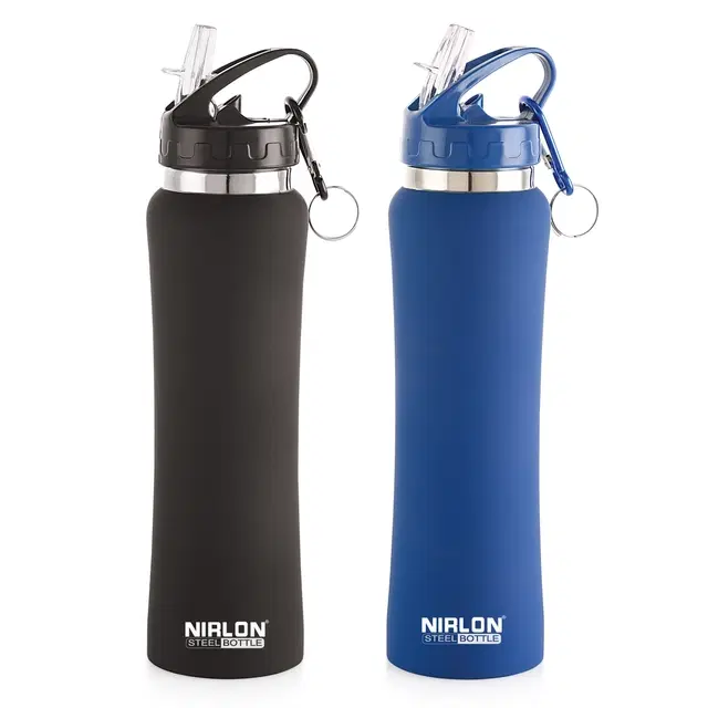 Nirlon Stainless Steel Sipper Water Bottle, Multicolor, 750 ml, Pack of 2