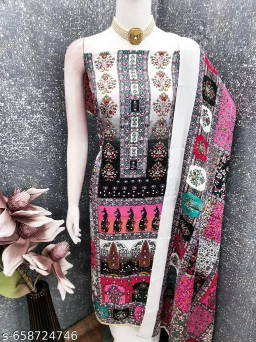 Printed Punjabi Suits for Men (Multicolor, 5.85 meter (S)