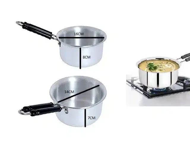 Aluminium Induction Bottom Saucepan, Silver, 1000 ml