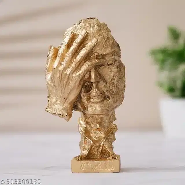 Resin Face Statue Showpiece, Gold