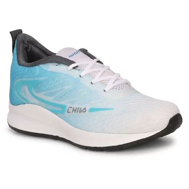 We Shine Sports Shoes for Men, White & Aqua Blue (6)