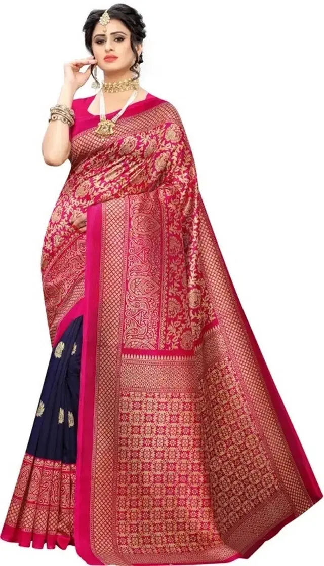 Fancy Art Silk Traditional Saree (Orange) (S5)