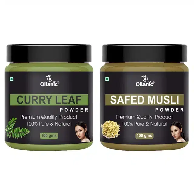 Natural Curry Leaf & Safed Musli Powder for Skin & Hair, Pack of 2, 100 g