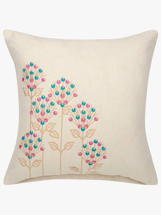 Cotton Cushion Cover, Off White, 16x16 inches