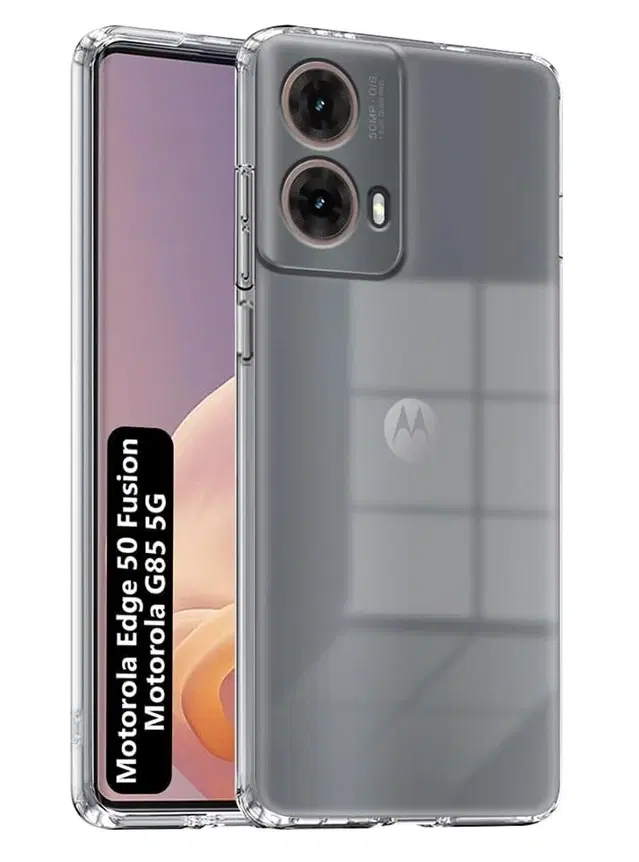 Silicone Mobile Back Cover for Moto G96 / Moto G85 / 50 Fusion (Transparent)