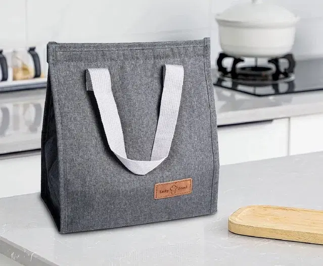 Premium Grey Thermal Lunch Bag for Office & Travel