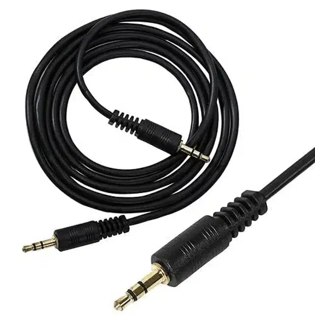 Audio Stereo 3.5 mm AUX Cable, Black, 3 m