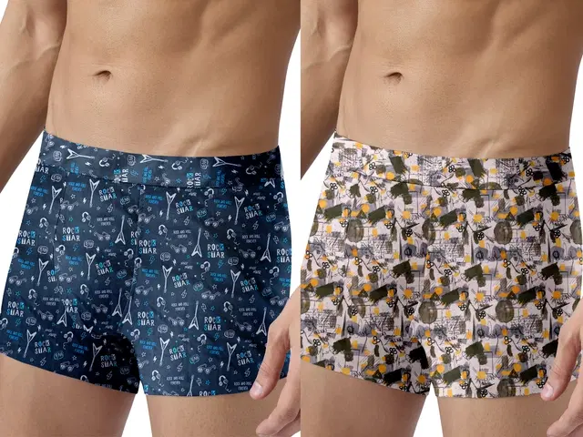 Micro Modal Printed Trunk for Men, Pack of 2 (Multicolor, S)
