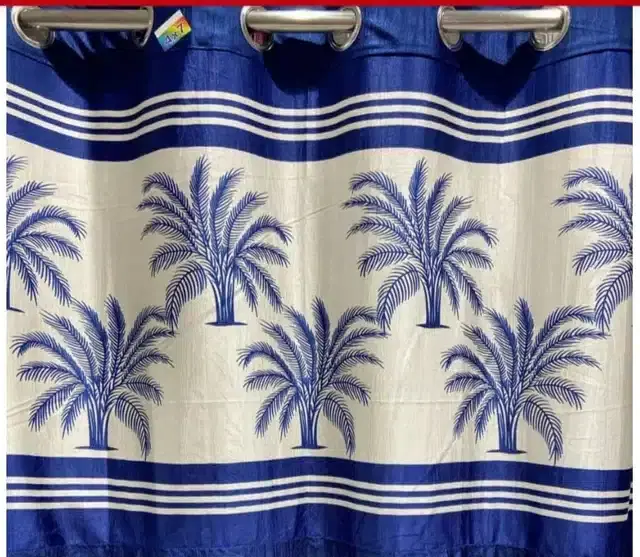 Window Curtains, Pack of 2, Blue, 5 feet