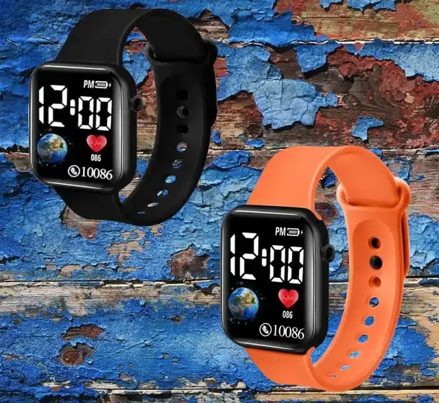 Digital Watch for Men & Women, Pack of 2 (Multicolor)