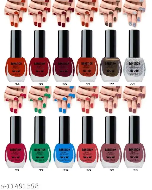 Banetion Matte Nail Polish, Multicolor, Pack of 12