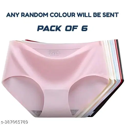 Nylon Briefs for Women, Multicolour, Pack of 6 (S)