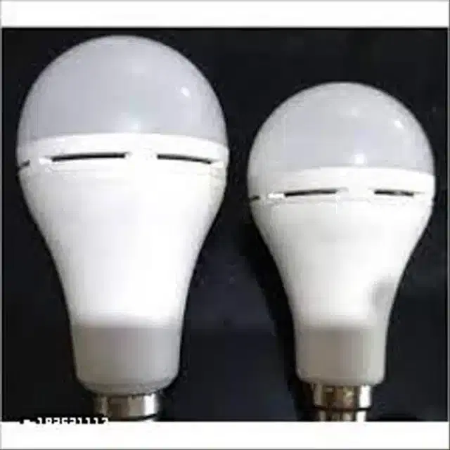 Plastic Rechargeable LED Bulb, White, 2x9 W, Pack of 2
