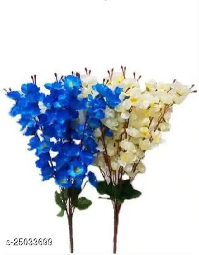 Polyester Artificial Flowers Bunch, Multicolor, Pack of 2