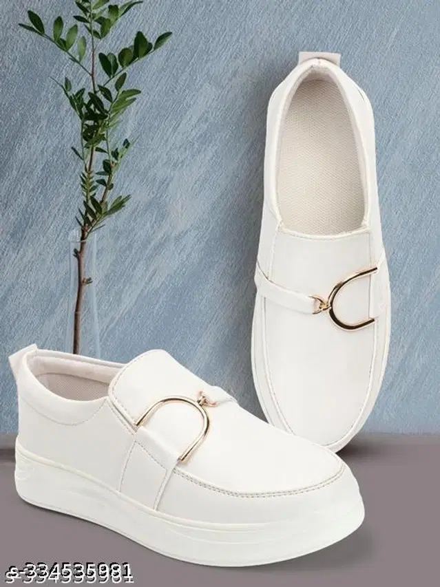 Loafers for Women (White, 3)